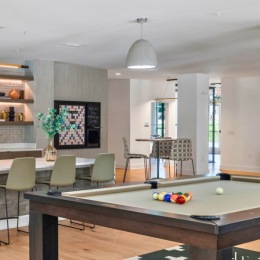 billiards table in lounge area